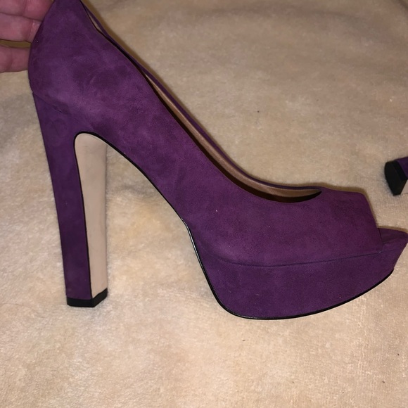 Violet Suede Platform Heels - Picture 3 of 3